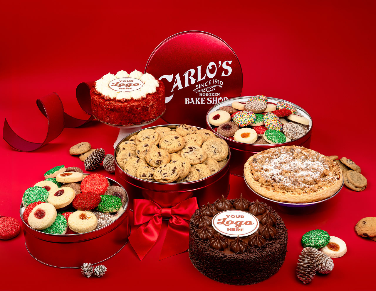 Carlo's Bakery holiday desserts and custom logo cakes