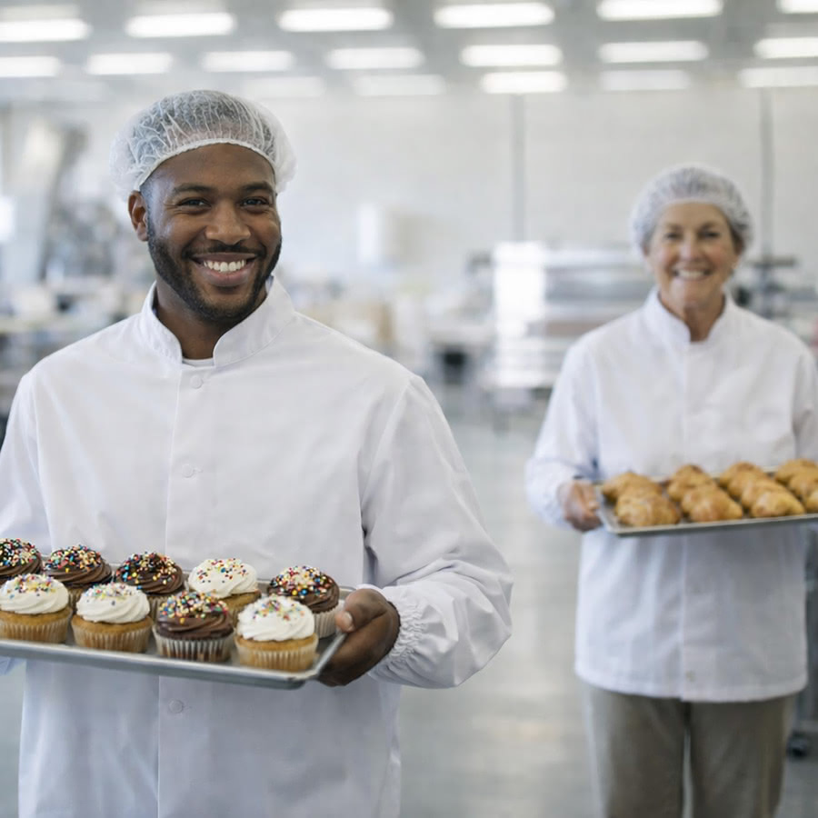 Carlos Bakery team members collaborating in the bakery